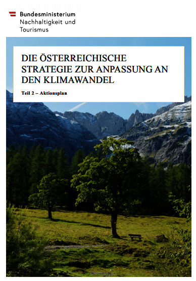 Titelcover der Österreichischen Strategie zur Anpassung an den Klimawandel.