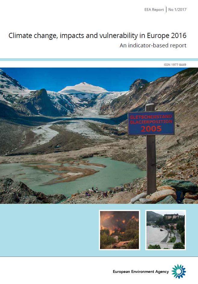Titelbild des EEA-Reports Climate change, impacts and vulnerability in Europe 2016