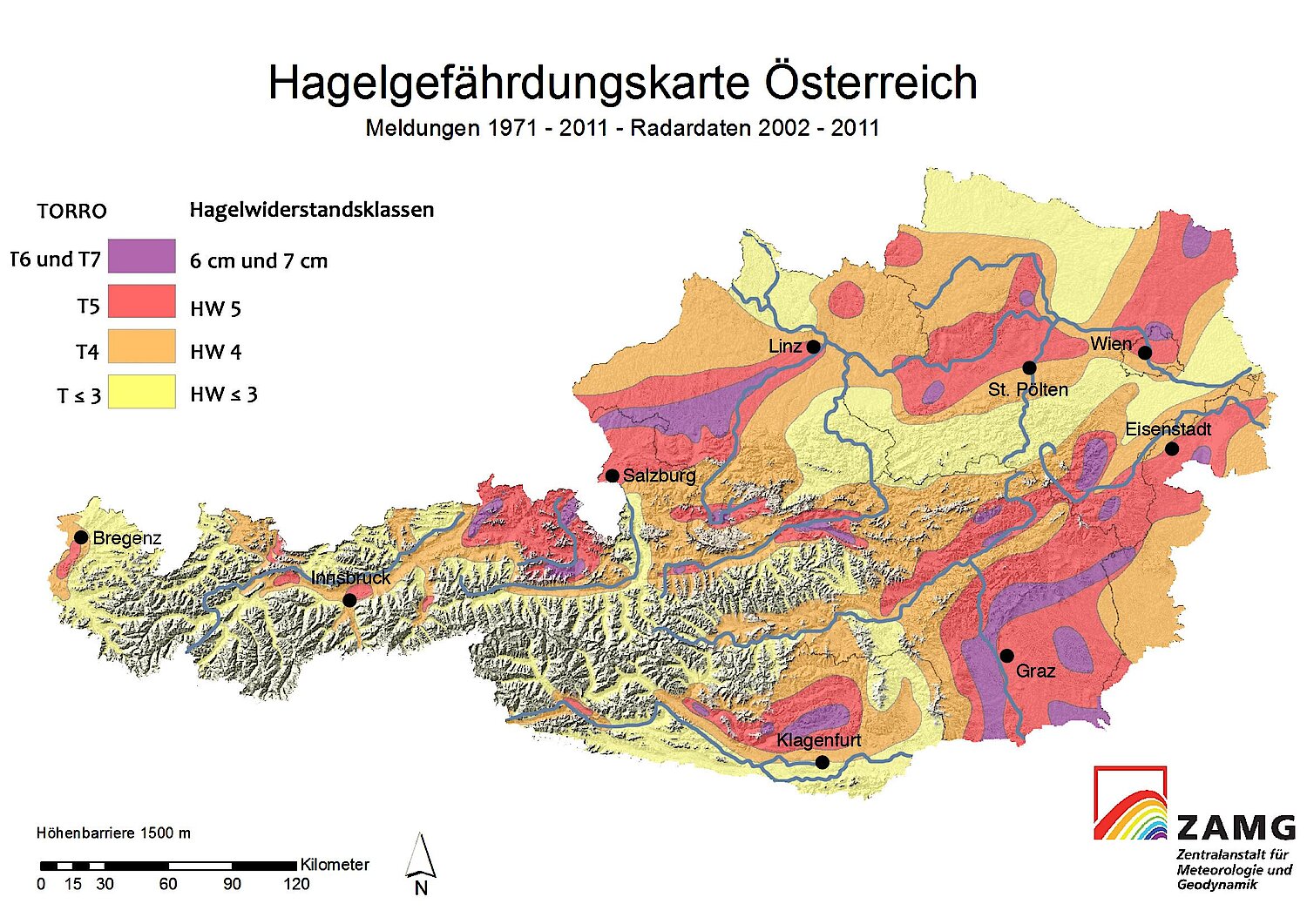 Hagelkarte Österreich