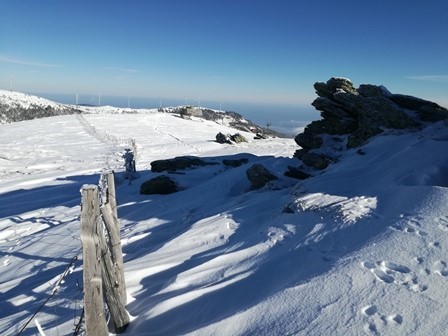 Schnee im Gebirge.